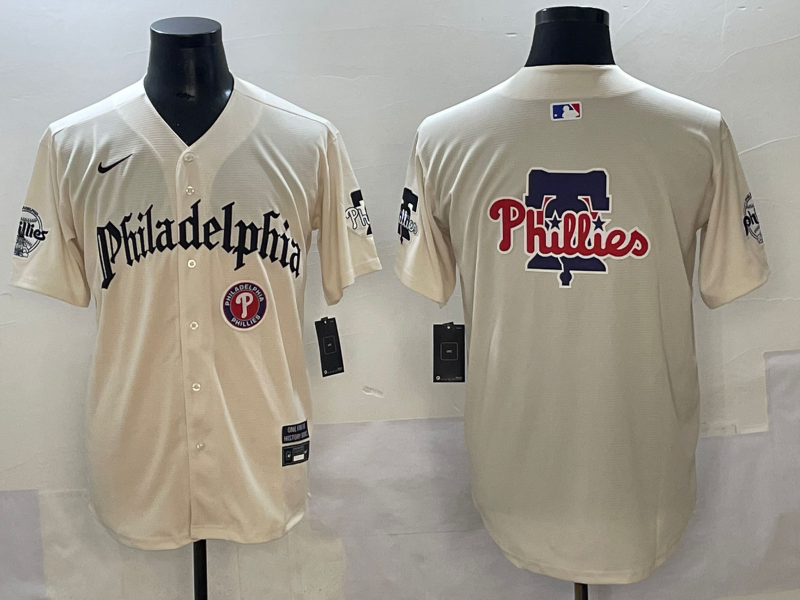 Men Philadelphia Phillies blank cream 2025 Nike MLB jersey style 3->philadelphia phillies->MLB Jersey